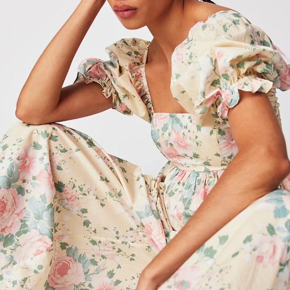 SOLD Selkie Fantasy Yellow Floral Jumpsuit - Picture 2 of 6